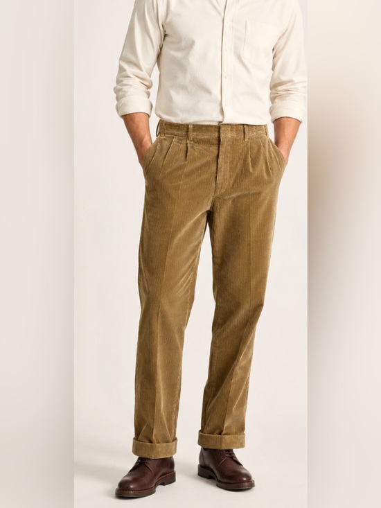 Brooks Brothers Other - Brooks Brothers Men’s Corduroy Pants Size 36 Camel Tan Pleated Cuffed 100% Cotto